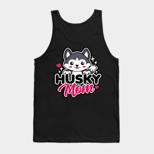 Husky Dog Mom Cute Kawaii Design Tank Top